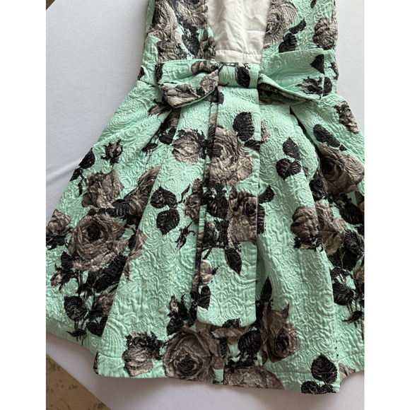Topshop Women's 6 Retro Formal Jacquard Floral Bow Mini Dress Party Homecoming - Picture 4 of 13